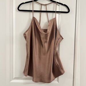 Pleione Romantic Cowl Neck Camisole – Taupe/Champagne- (Medium)